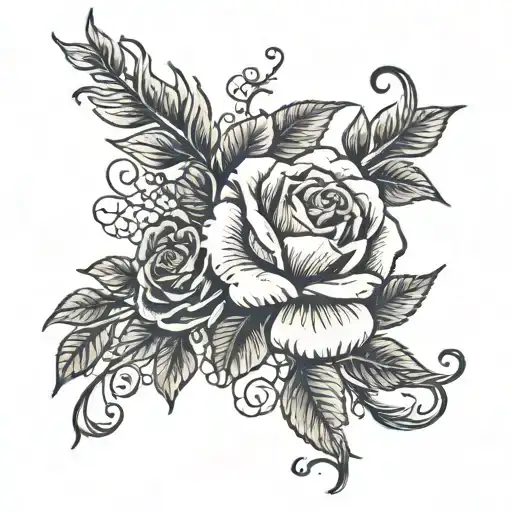 Honeysuckle Marigold Rose Intertwined