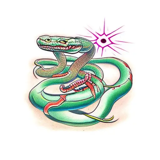 Snake Fighting A Scorpian