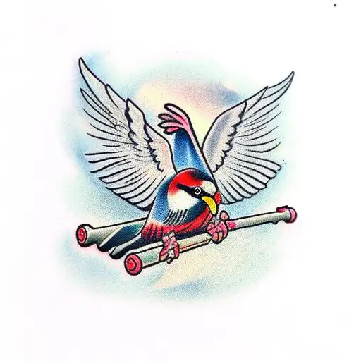 Cross With Bird Sitting On Top