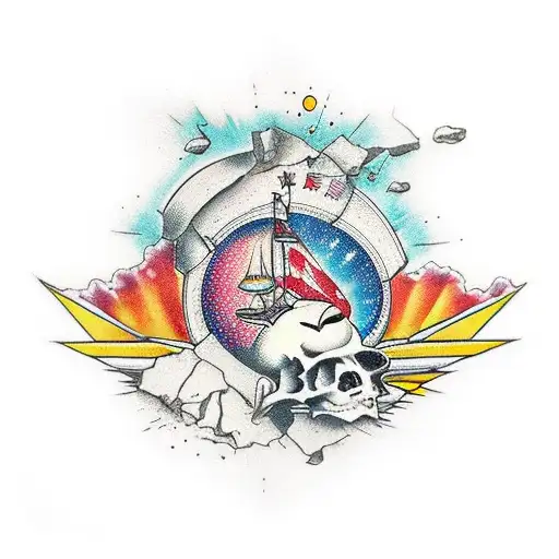 Broken Wall With The Universum Inside