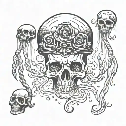 Jellyfish And Skull