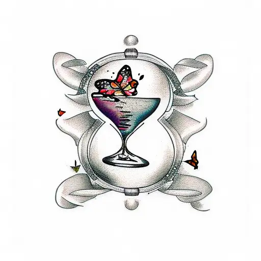 Hourglass With Butterflies