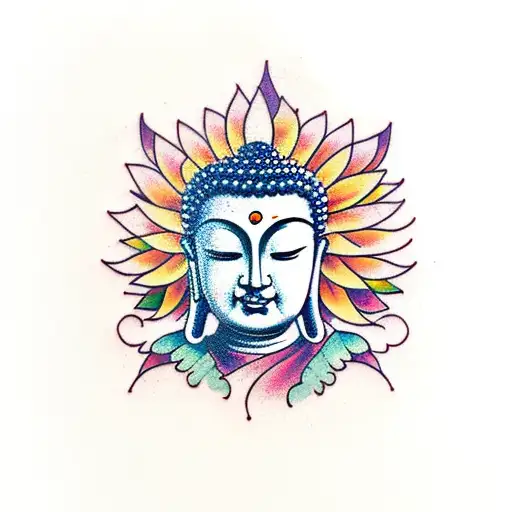 Buddha Holding Sunflower