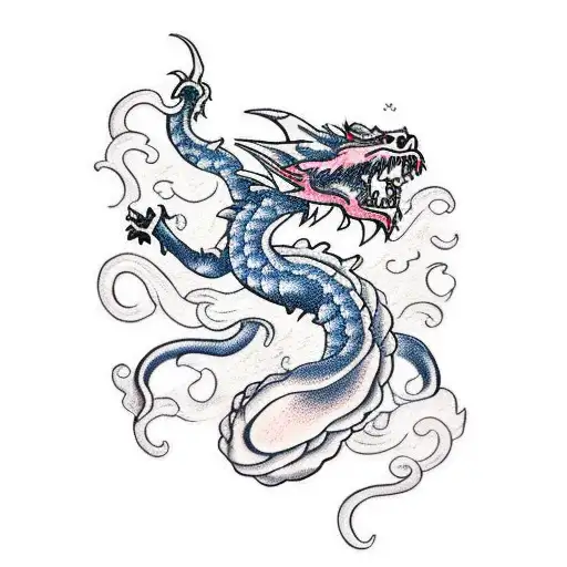 A Fierce Dragon Intertwined With Delicate Vines