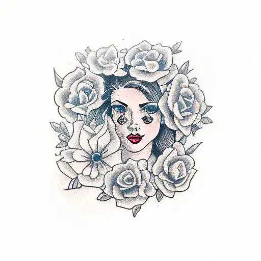 Woman Portrait Flowers