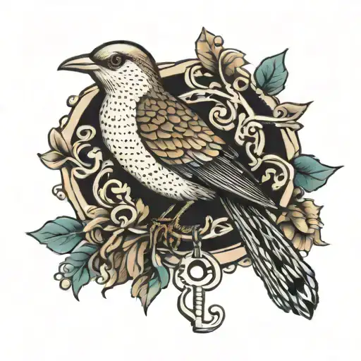 Hunington Bird With Vintage Key