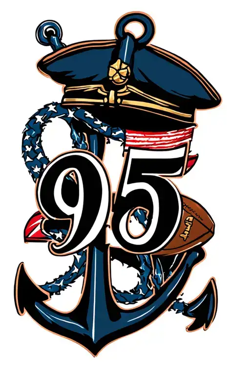 Mcqueen Number 95 Anchor And Admiral American Football