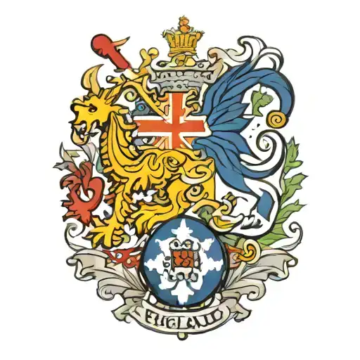 England Football Crest With St George's Flag Intertwined