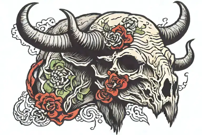 Zombie Bison Skull