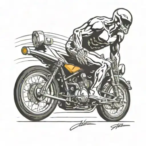 Silver Surfer On Yamaha Stuntbike