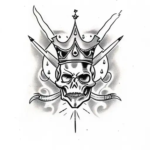 A Burning Skull With A Crown