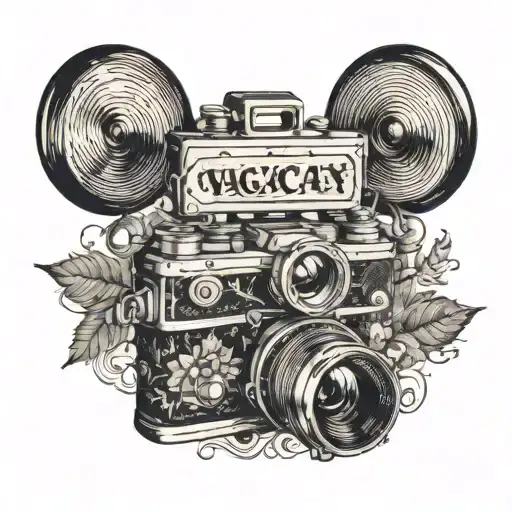 Vintage Camera And Printed Vacancy Pictures And Water And City