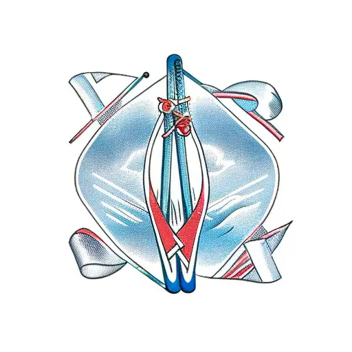 Nordic Skis Crossed Over Each Other To Make An X