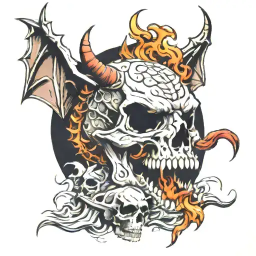 Dragon Skull And Smoke Going