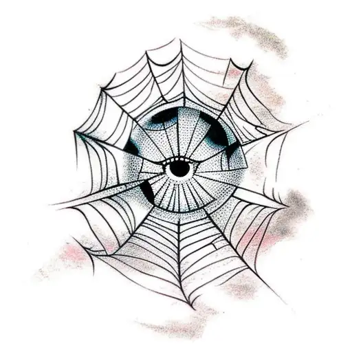 Spider Web With Eye In The Middle