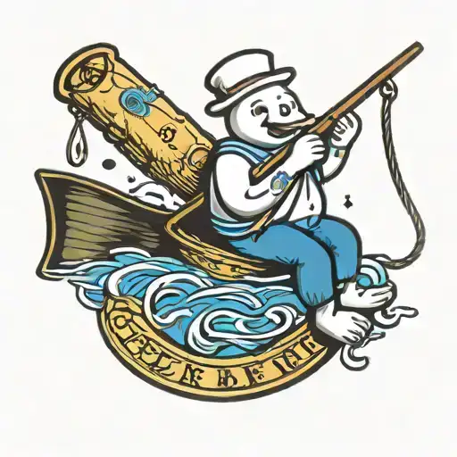 Suicide Memorial Of A Pillsbury Dough Boy Fishing With A Semi Colon Hook