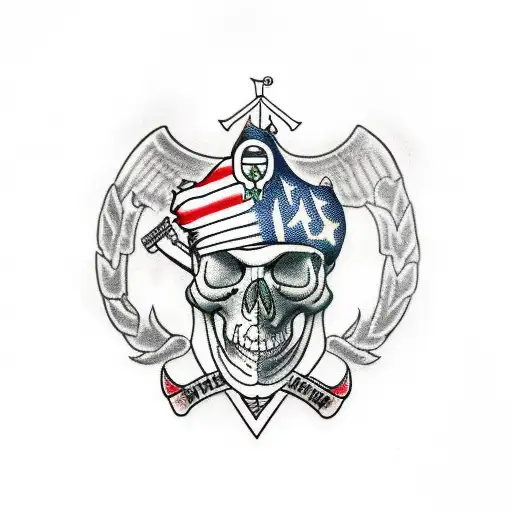 Army Medic With Skull