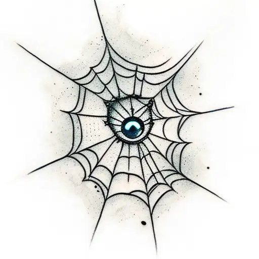Spider Web With Eye In The Middle