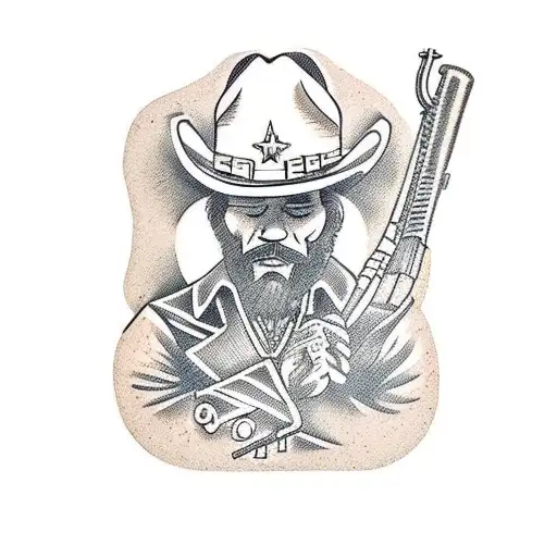 Woodcut Cowboy Shootout
