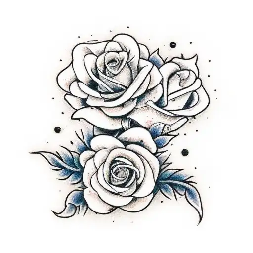 Femenine Fox With White Roses And Begonias