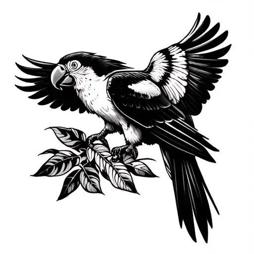 Macaw Black And White