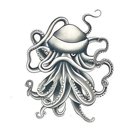 Octopus Destroying A Sailor Ship