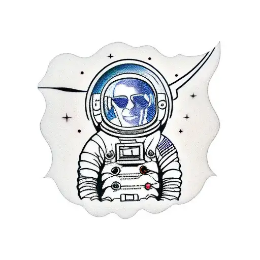 An Astronaut In A Red Kayak