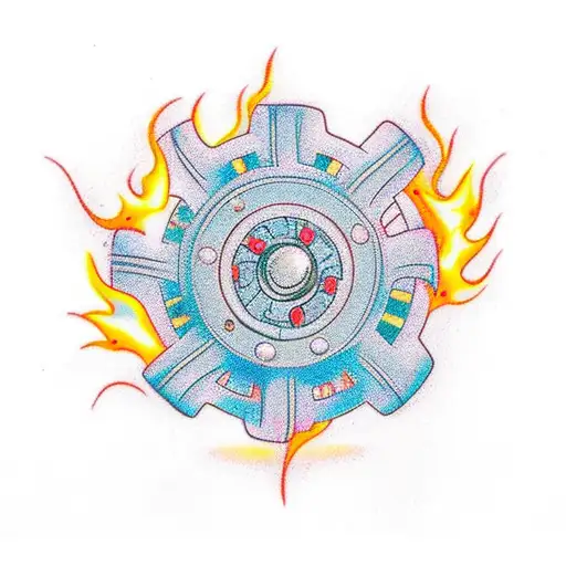A Gear Spinning With Fire Escaping The Wheel Like It Is On Fire