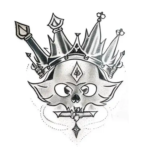 A Sword With A Red Fur Coat And A Crown