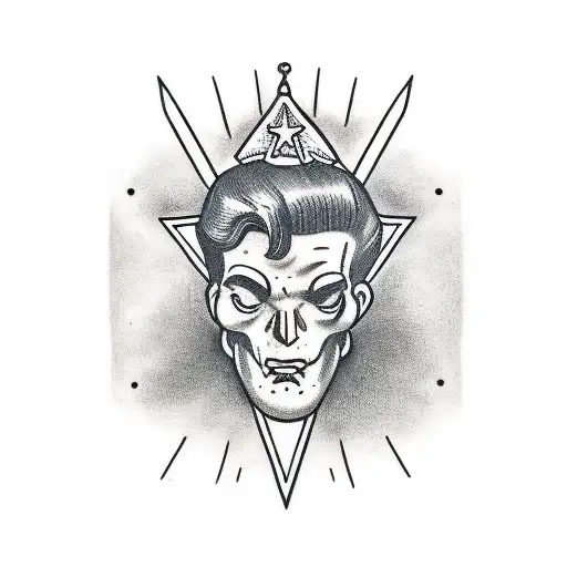 Black Capra Head In Circle