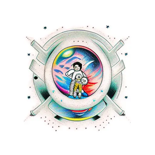 A Family Portrait With Each Member Represented As A Different Planet In The Galaxy