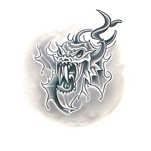 Gambling Demons Dancing Around Satan