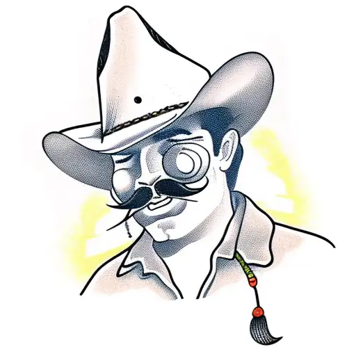 Cactus Wearing Cowboy Hat With Mustache