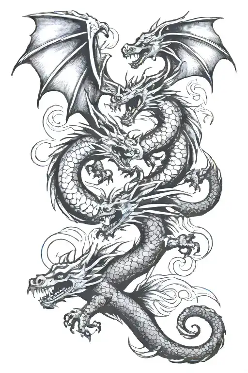 Wyvern And Dragon Fighting Each Other
