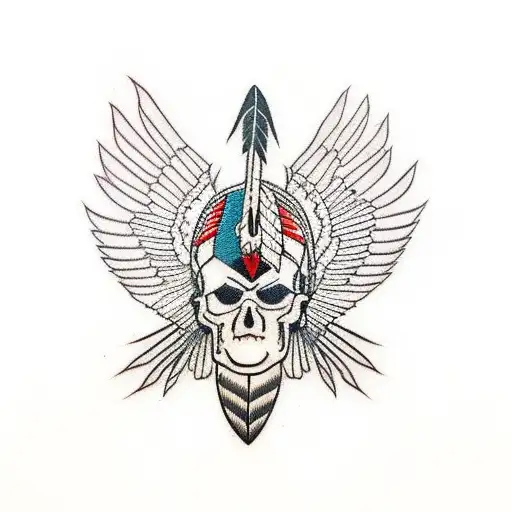 American Indian Thunderbird Tattoo For Biker