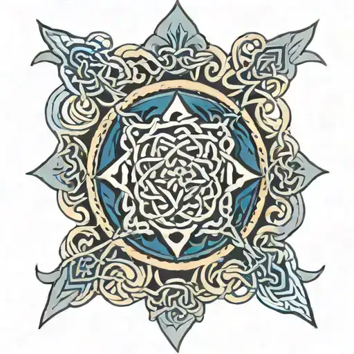 Blue Celtic Knot Shield