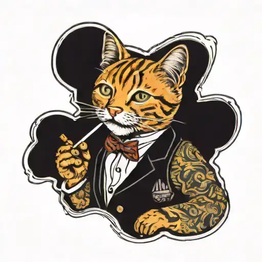 Ginger Tabby Cat Smoking A Joint