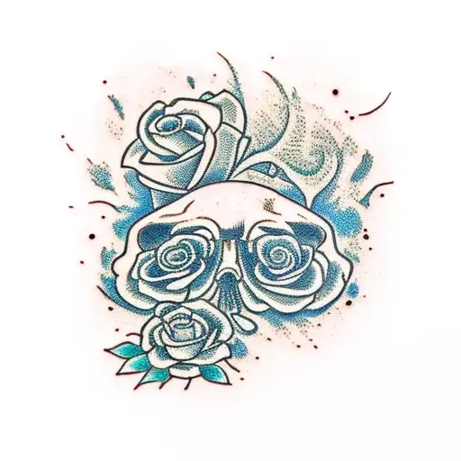 Broken Skull With Flowers Growing From It