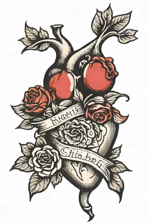 Heart With Symbols Of Childhood Friendship