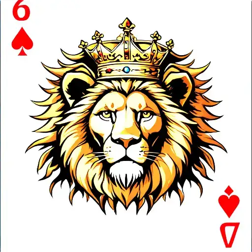 King Card Design Featuring Lion Wearing A Crown