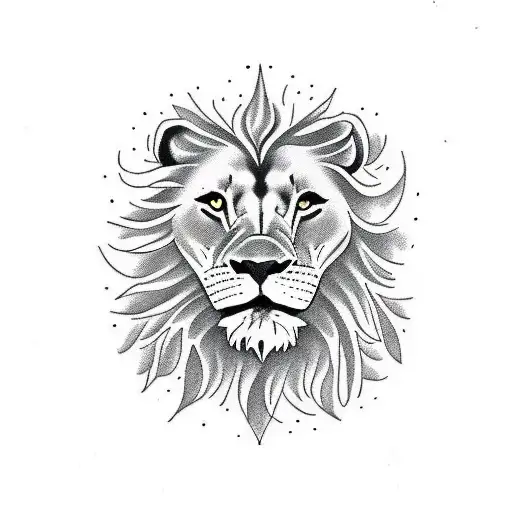 Lion Face And The Sun Behind