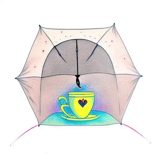 Coffee Cup Umbrella Rain