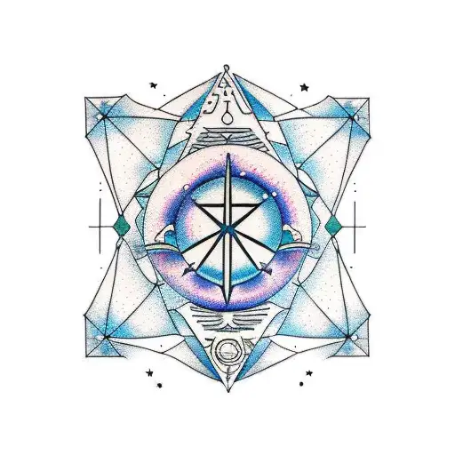 Constellations Of The Gemini Zodiac Sign Intertwined With Drumsticks