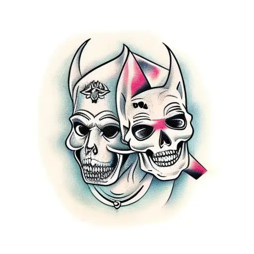 Pitbull And Skulls With Lotus