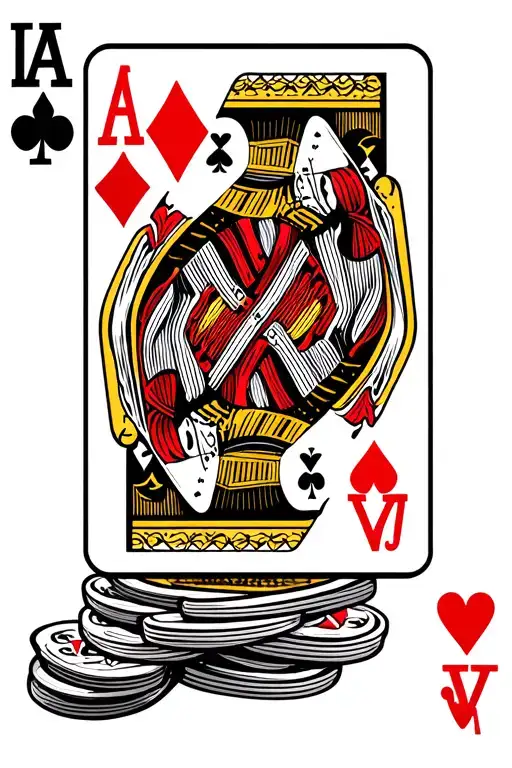 4 Worn Playing Cards Aces Poker Card