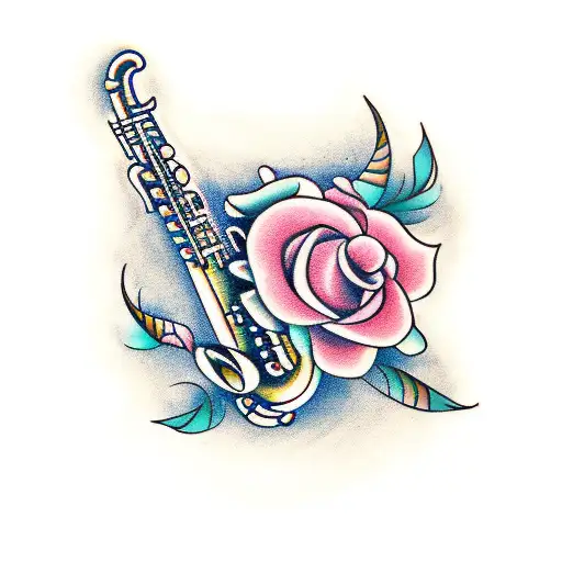 Saxophone With Rose