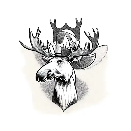 Moose With Family Tree