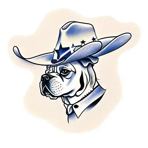 Westeren Bulldog Wearing Cowboy Hat