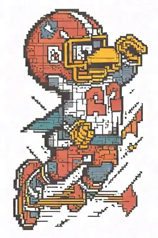 A Pixel Art Penguin Scoring A Touchdown In A Football Game