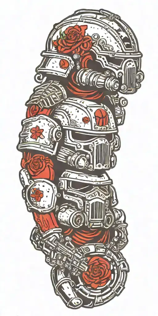 Space Marine Warhammer 40K Space Marine Doom Slayer Rosen Schriftzug